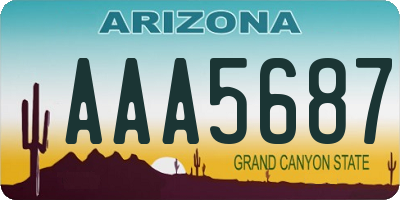 AZ license plate AAA5687