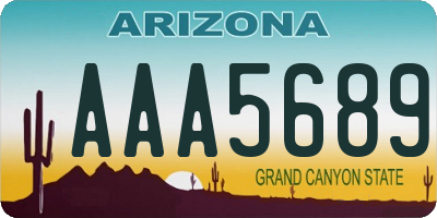 AZ license plate AAA5689