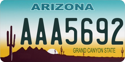 AZ license plate AAA5692