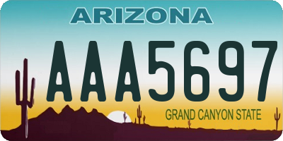 AZ license plate AAA5697