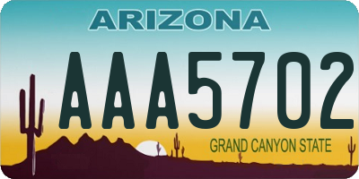 AZ license plate AAA5702