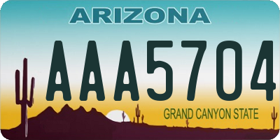 AZ license plate AAA5704