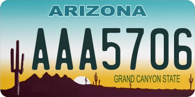 AZ license plate AAA5706