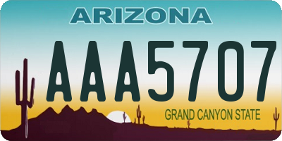 AZ license plate AAA5707