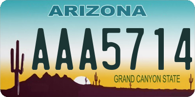 AZ license plate AAA5714