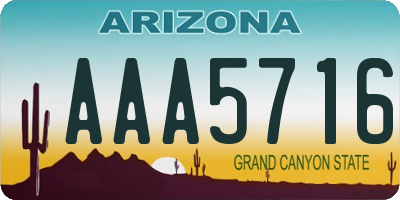 AZ license plate AAA5716