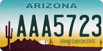 AZ license plate AAA5723