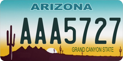 AZ license plate AAA5727