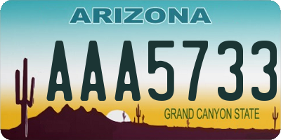 AZ license plate AAA5733