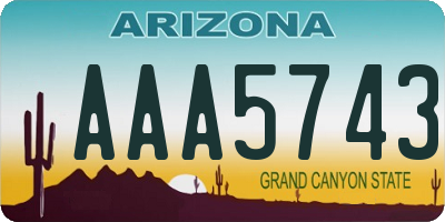 AZ license plate AAA5743