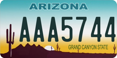 AZ license plate AAA5744