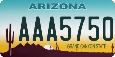 AZ license plate AAA5750