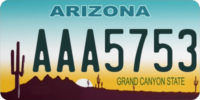 AZ license plate AAA5753