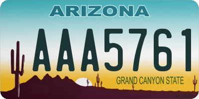 AZ license plate AAA5761