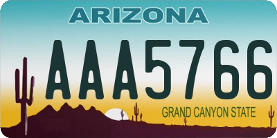 AZ license plate AAA5766