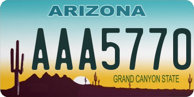 AZ license plate AAA5770