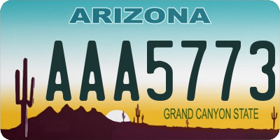 AZ license plate AAA5773