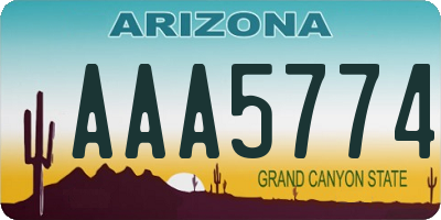 AZ license plate AAA5774