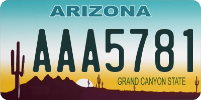 AZ license plate AAA5781