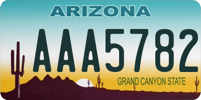 AZ license plate AAA5782