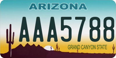 AZ license plate AAA5788