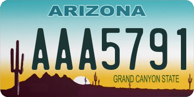 AZ license plate AAA5791