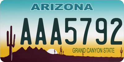 AZ license plate AAA5792