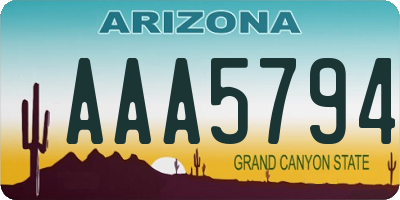 AZ license plate AAA5794