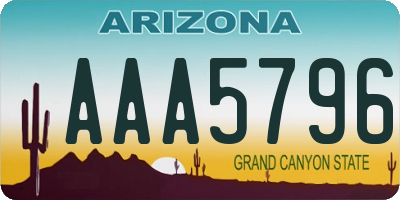 AZ license plate AAA5796