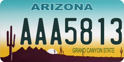 AZ license plate AAA5813