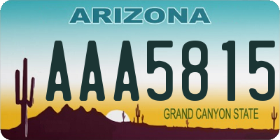 AZ license plate AAA5815