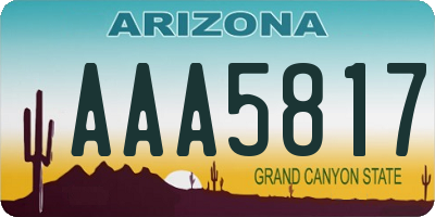 AZ license plate AAA5817