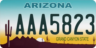 AZ license plate AAA5823