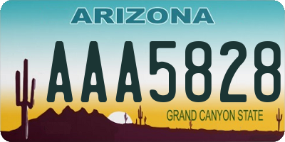 AZ license plate AAA5828