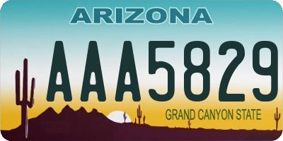 AZ license plate AAA5829