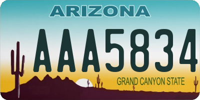 AZ license plate AAA5834