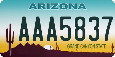 AZ license plate AAA5837