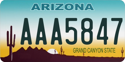 AZ license plate AAA5847
