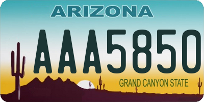 AZ license plate AAA5850