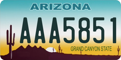 AZ license plate AAA5851