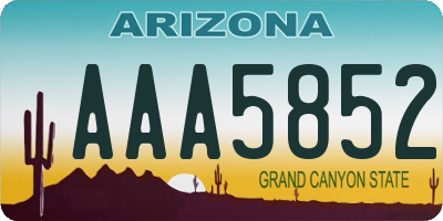 AZ license plate AAA5852