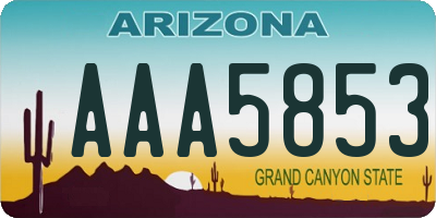 AZ license plate AAA5853