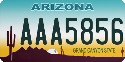 AZ license plate AAA5856