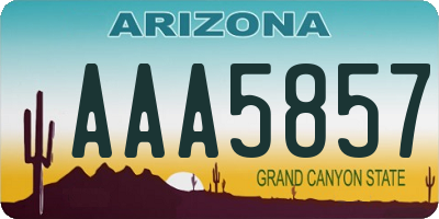 AZ license plate AAA5857