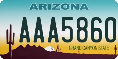 AZ license plate AAA5860