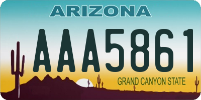 AZ license plate AAA5861