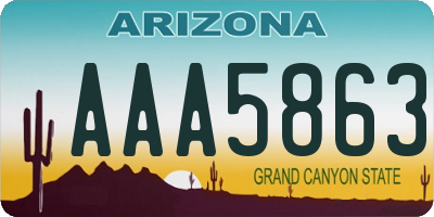 AZ license plate AAA5863