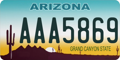 AZ license plate AAA5869