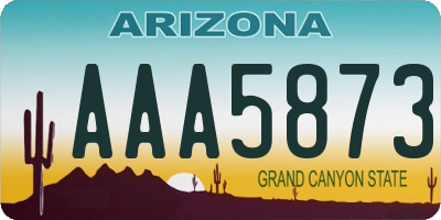 AZ license plate AAA5873