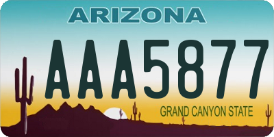 AZ license plate AAA5877